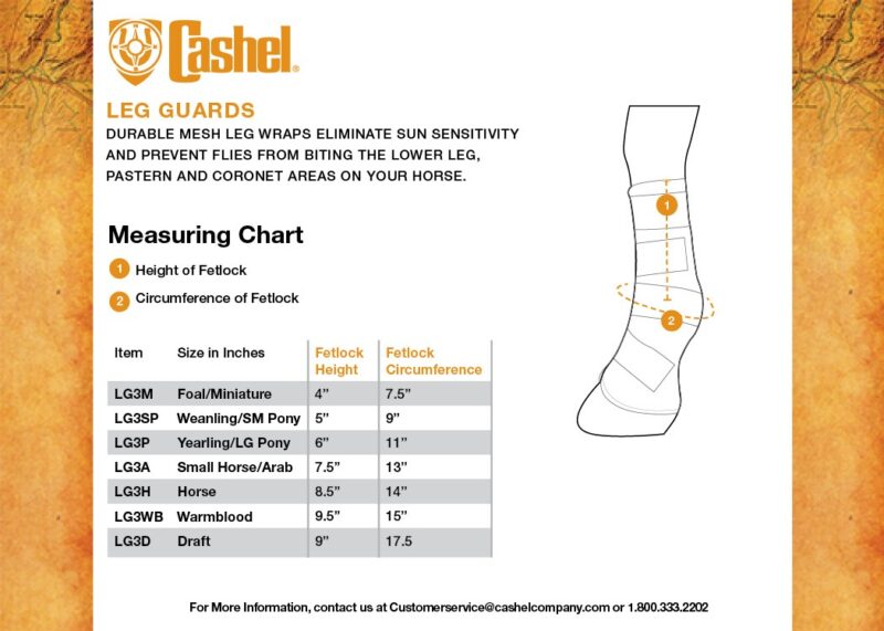 Cashel Leg Guard Size Chart Cashel Crusader Fly Leg Guards