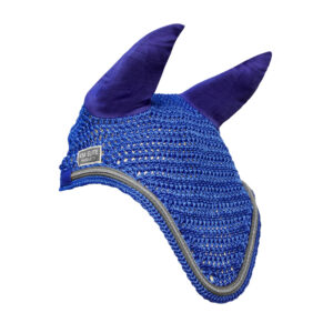 KM Elite Horse Fly Veil Blue and Silver