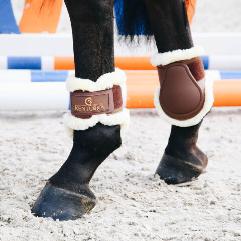 Kentucky Sheepskin Young Horse Fetlock Boots Brown Pair