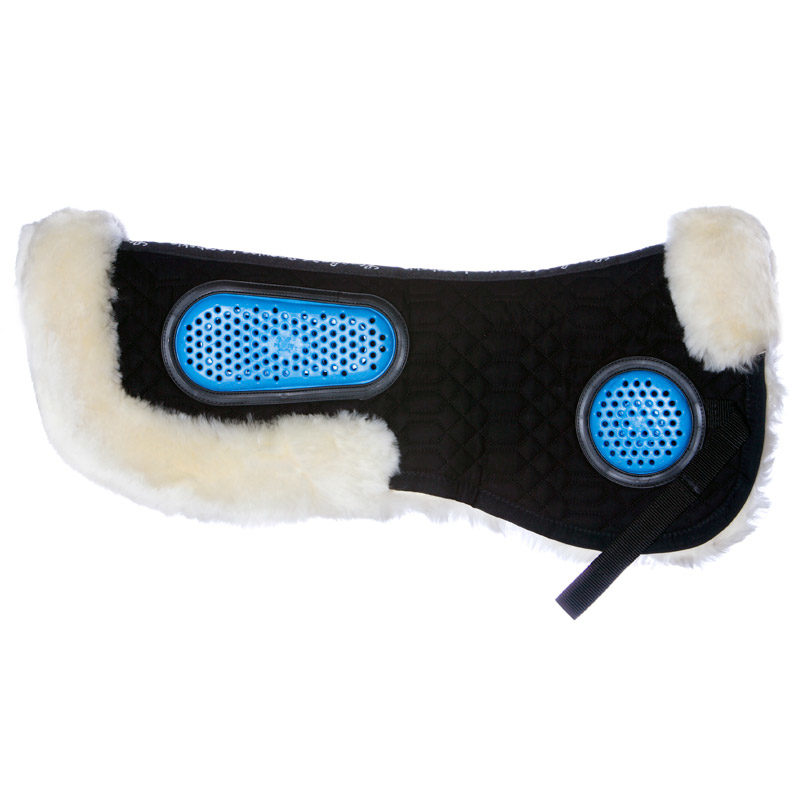 Gel-Eze Sheepskin Half Pad Black Natural