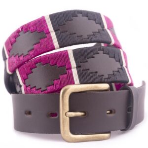 Polo Belt Black/Berry White Stripe