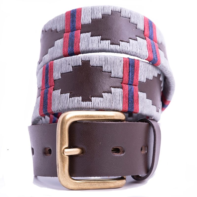 Polo Belts - Silver/Grey Double Stripe