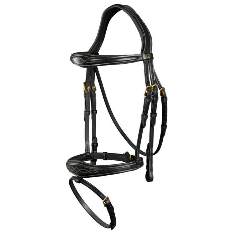 Dy'on Collection Anatomic Flash Noseband Bridle Black