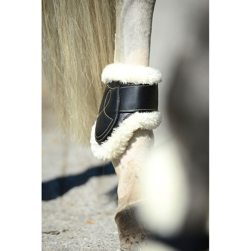 Kentucky Horsewear Leather Sheepskin Fetlock Boots Black 4