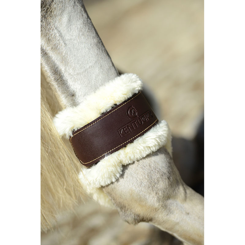 Kentucky Horsewear Leather Sheepskin Fetlock Boots Brown 3