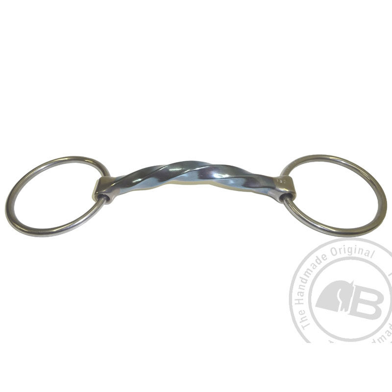 Bombers Bits Square Twisted Mullen Loose Ring UK Just Equine