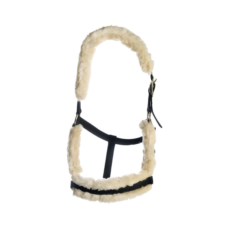 Kentucky Horsewear Nylon Sheepskin Head Collar Natural 2