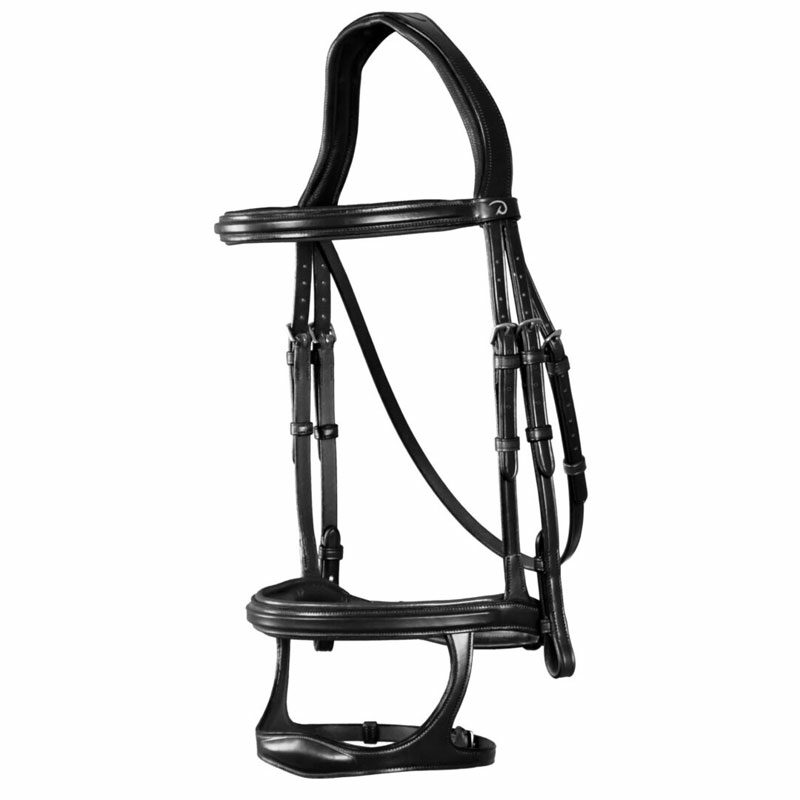 Dyon Double Noseband Bridle New English Collection Black Dy'on New English Collection Double Noseband Bridle