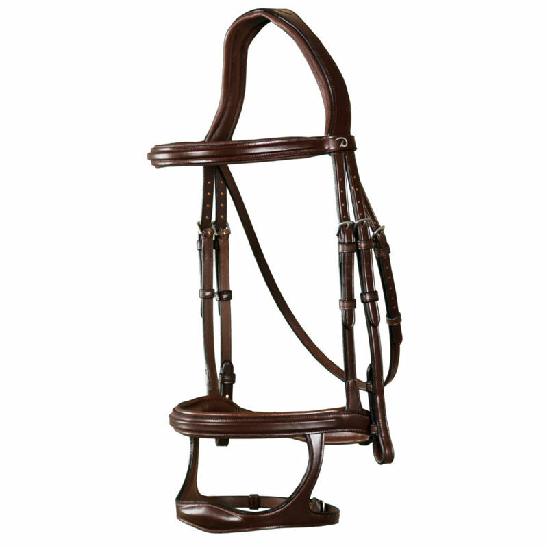 Dyon Double Noseband Bridle New English Collection Brown Dy'on New English Collection Double Noseband Bridle