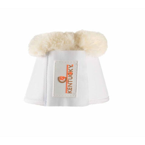 Kentucky Horsewear Sheepskin Leather Over Reach Boots White