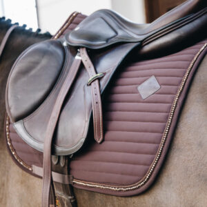 Show Jumping Saddle Pad Pearls Brown Side View