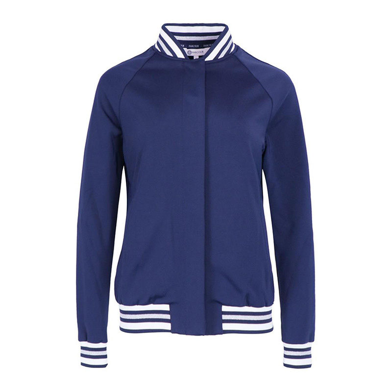 woman jacket AIX navy front zoom Harcour Ladies Aix Teddy Jacket