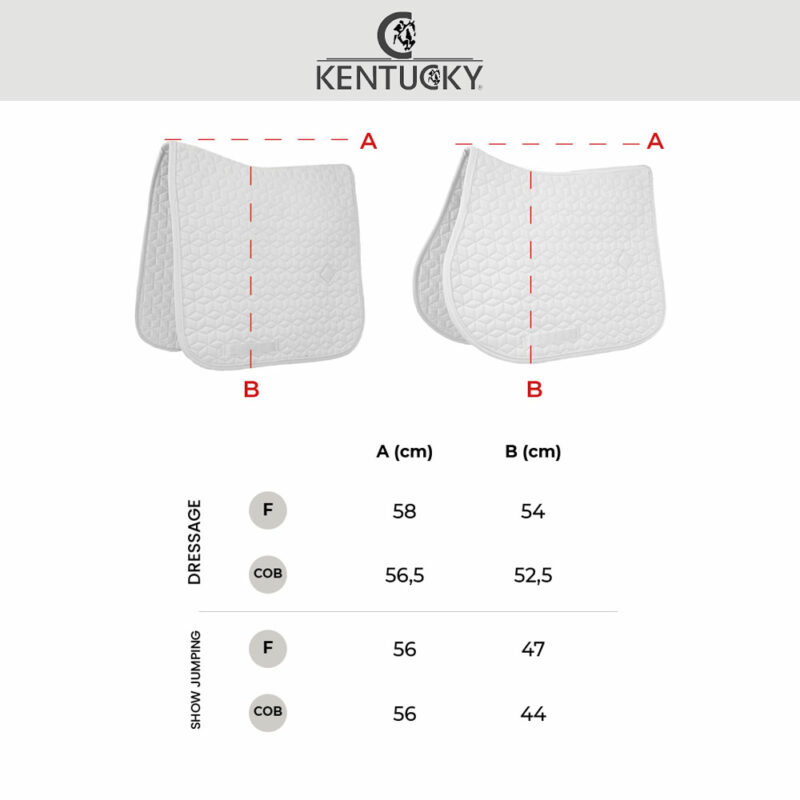 Size Chart Saddle Pads Kentucky Horsewear Velvet Saddle Pad - Dark Green