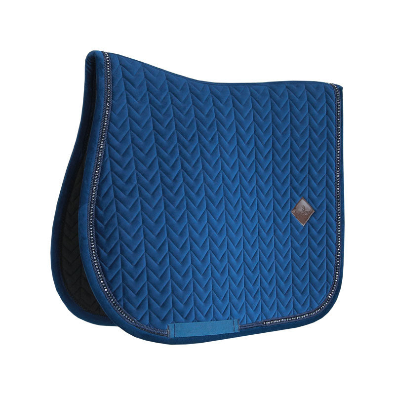 Velvet Saddle Pad Pearls Show Jumping Navy