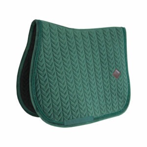 Velvet Saddle Pad Pearls Show Jumping Pine Green