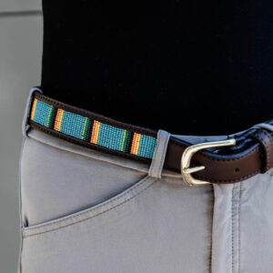 Kentucky Horsewear Belt Handmade Pearls Blue