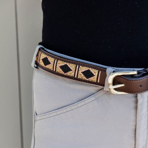 Kentucky Horsewear Belt Handmade Pearls - Gold