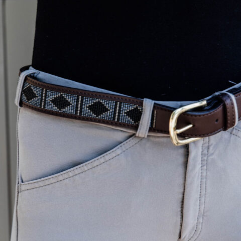 Kentucky Horsewear Belt Handmade Pearls - Silver