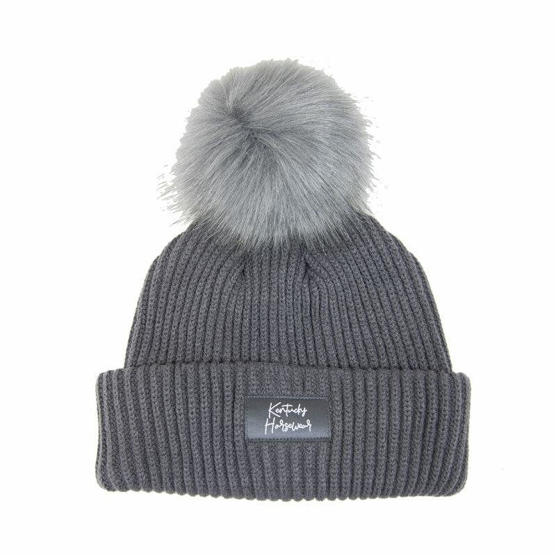 Kentucky Horsewear Beanie Pompom Old Grey 1 Kentucky Horsewear Beanie Pompom