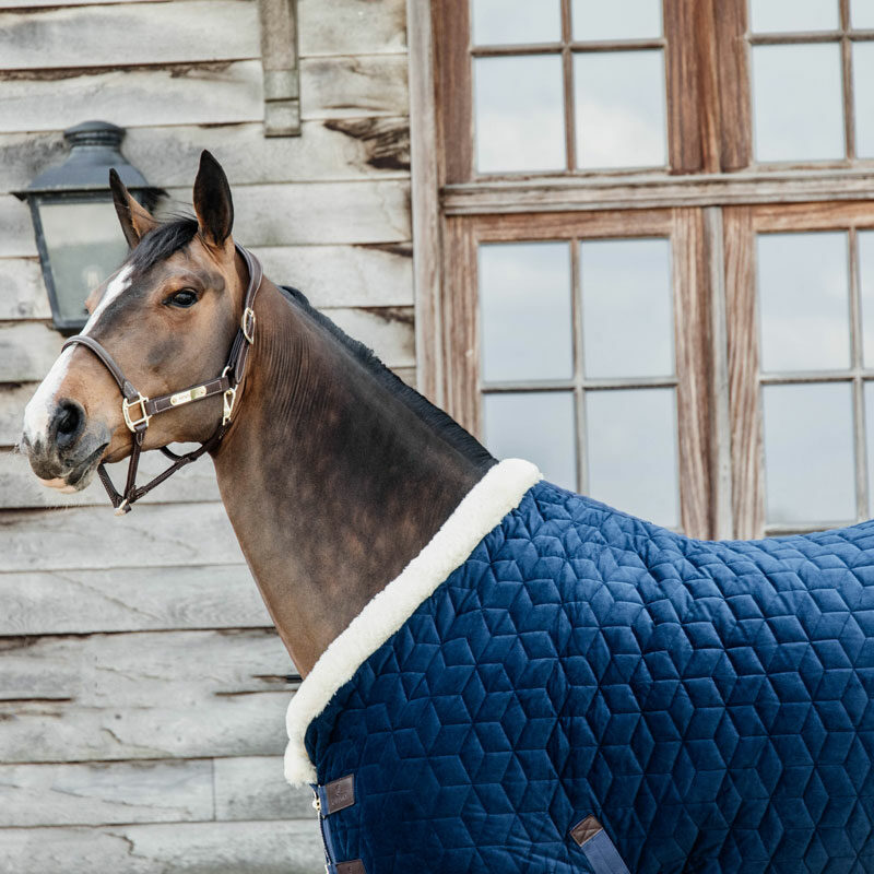 Kentucky Horsewear Velvet Show Rug Navy 2 Kentucky Horsewear Velvet Show Rug - Navy