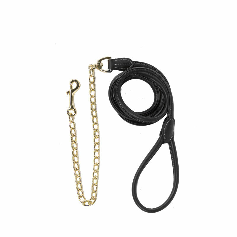 Leather Lead Chain Black