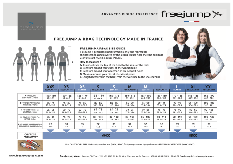 Freejump Airvest Size Guide Freejump Airbag Air Vest