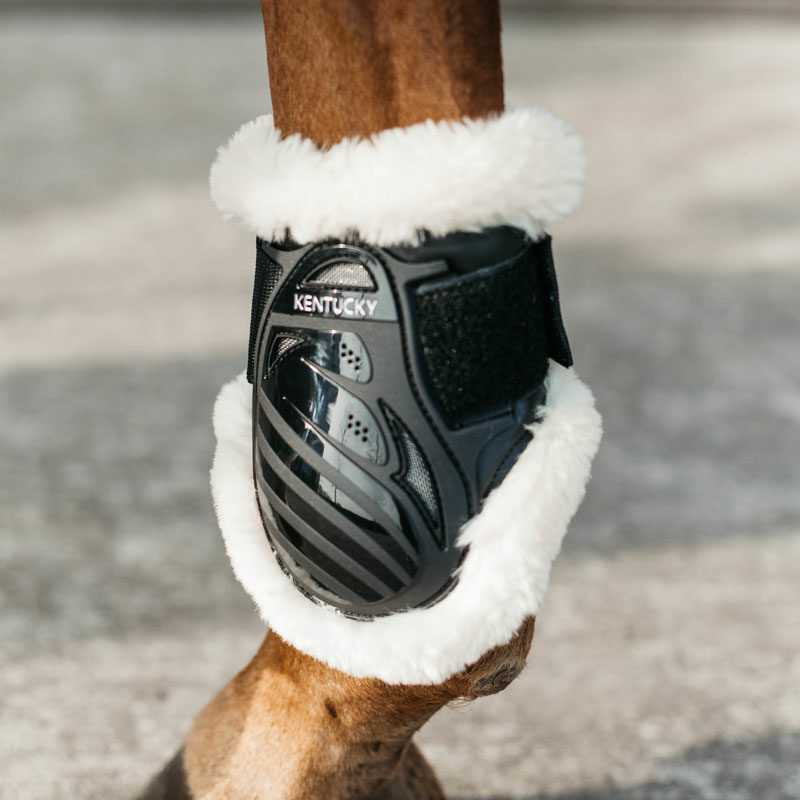 Kentucky Vegan Sheepskin Young Horse Fetlock Boots Black