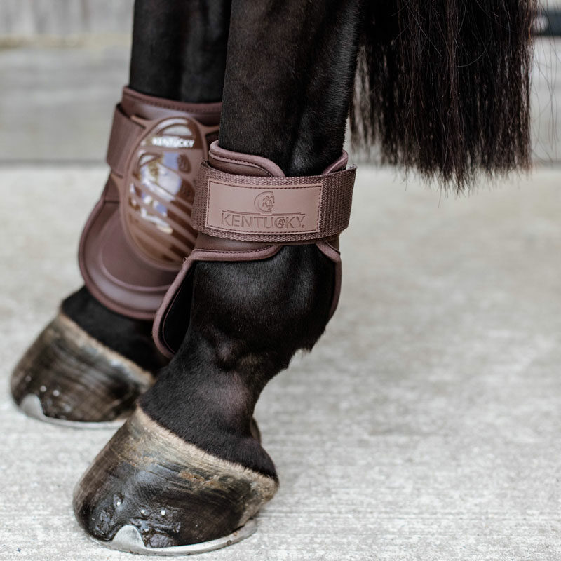 Kentucky Horsewear Deep Fetlock Boots Air Brown Side View Pair