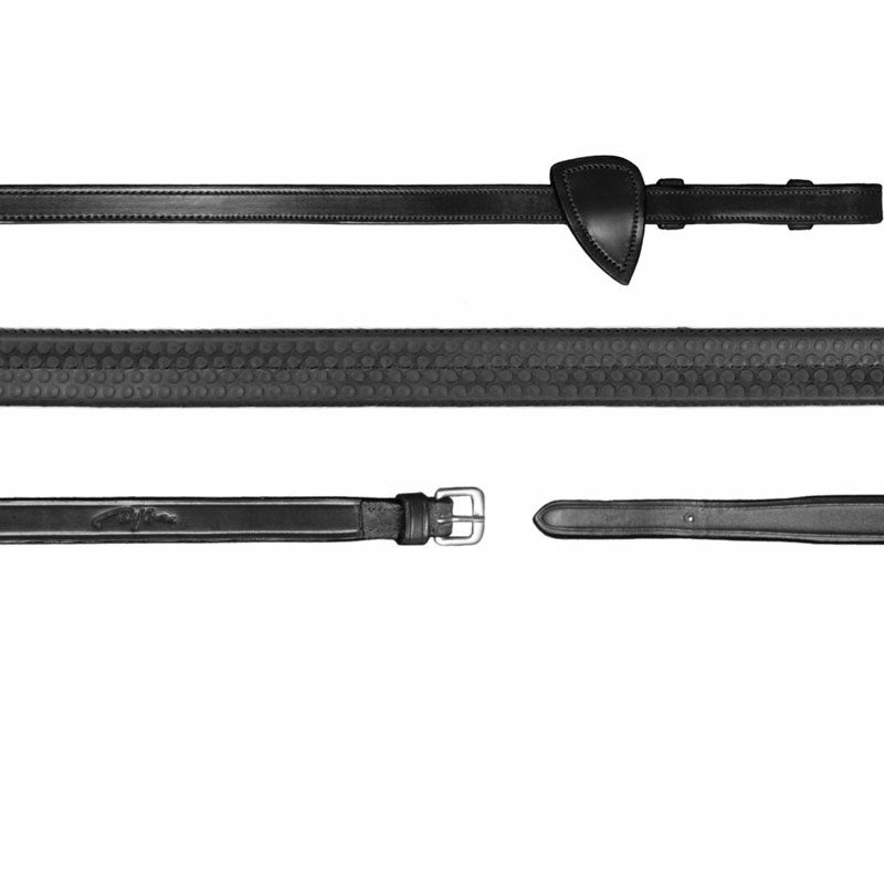 New English 5/8 Rubber Reins Black