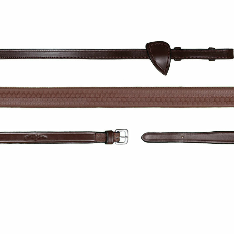 New English 5/8 Rubber Reins Brown