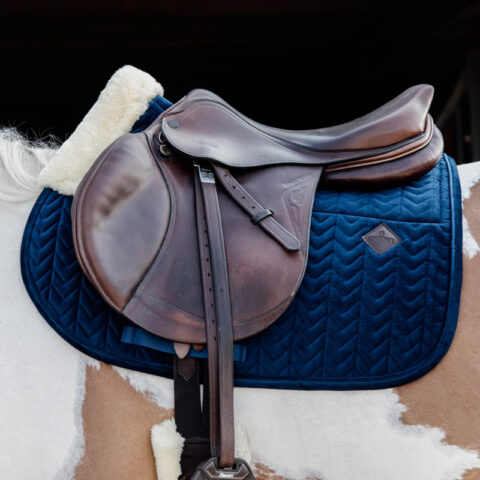 Kentucky Horsewear Skin Friendly Velvet Saddle Pad Navy Showjumping