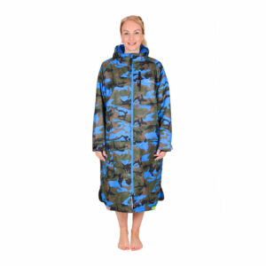 Charlie Mcleod Ladies Changing Robe Blue Camo Front