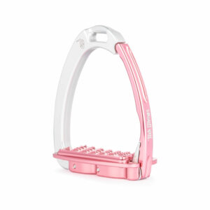 Tech Venice Sloped Evo Safety Stirrups-Silver-Pink