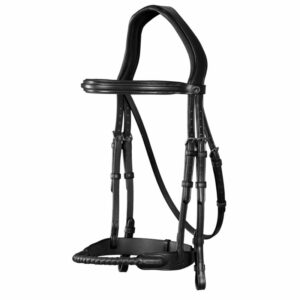 Leather-Covered-Rope-Noseband-Bridle-Black