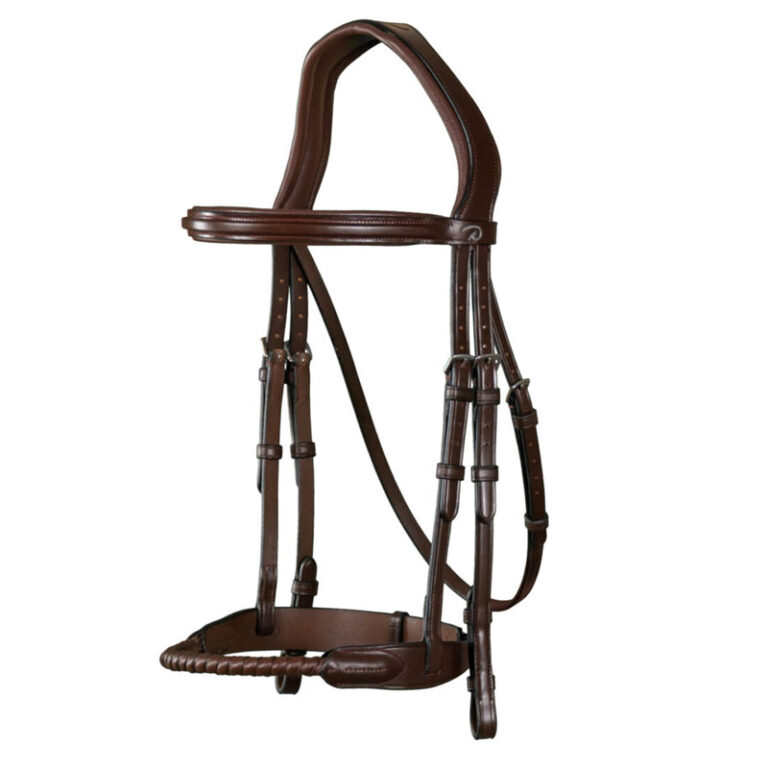 Leather-Covered-Rope-Noseband-Bridle-Brown