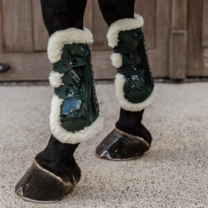 Sheepskin Tendon Boots Bamboo Shield - Dark Green 1