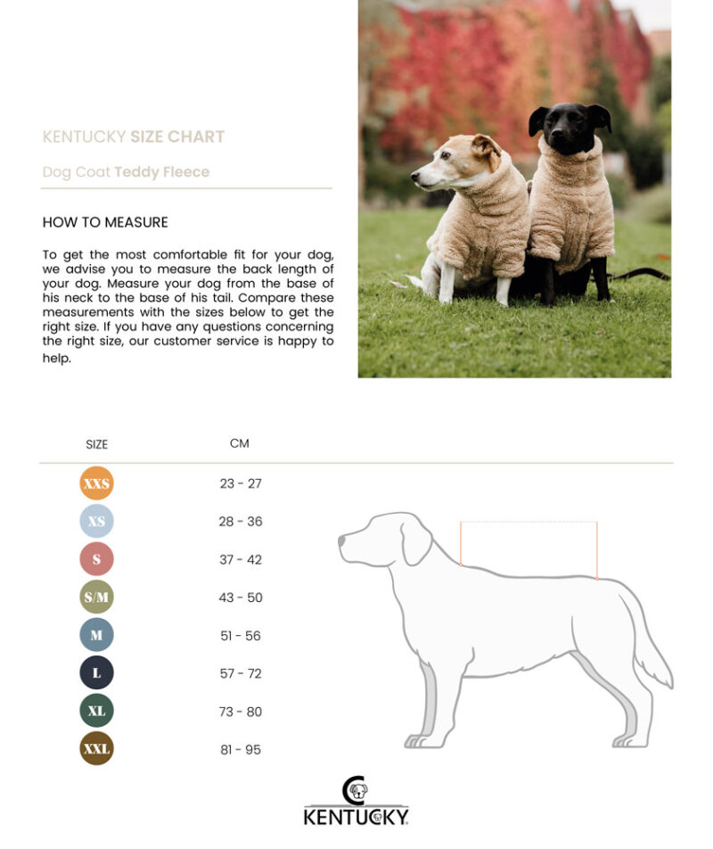 Dog Teddy Fleece Size Chart Kentucky Dogwear Teddy Fleece - Beige