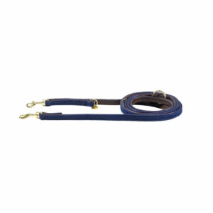 Kentucky Plaited Small Adjustable Dog Lead 200cm - Navy