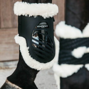 Kentucky Vegan Sheepskin Fetlock Boots Elastic - Black 1