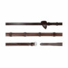 Dy'on New English 1/2 Rubber Reins with 7 Leather Loops - Brown