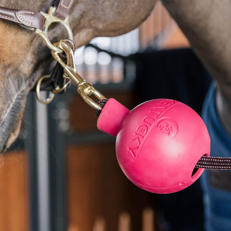 Rubber Ball Wall and Lead Protector Pink 2 Kentucky Horsewear Rubber Ball Wall and Lead Protector - Pink