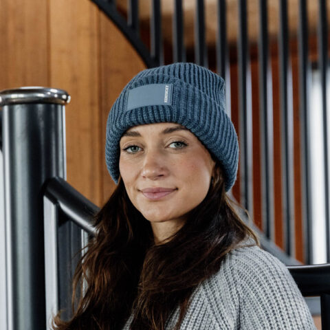 Beanie Rubber Logo Light Blue 1