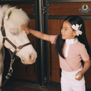 Tokyo Kids Girls Show Shirt Short Sleeve Old Rose Patting Pony