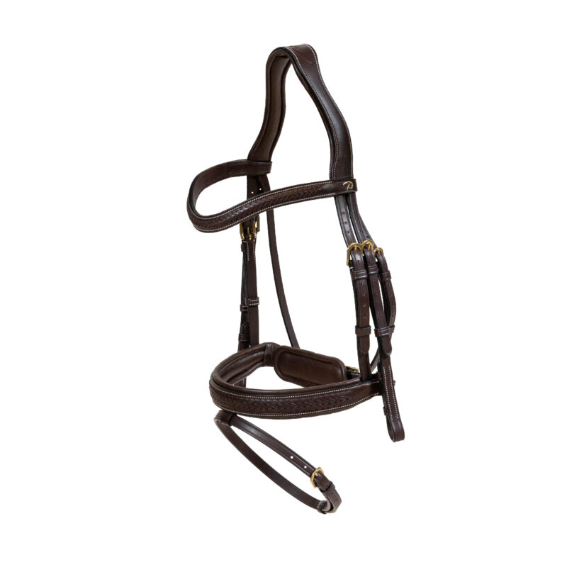 Dy'on Plaited Flash Noseband Bridle with Pull Back - Image 4