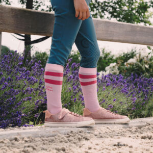 Kids Socks Stripes Set of 2 Light Rose