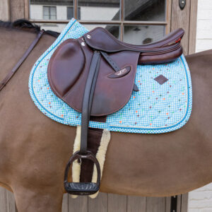 Saddle Pad Velvet Pied-de-Poule Show Jumping