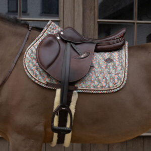 Saddle Pad Velvet Pied-de-Poule Show Jumping