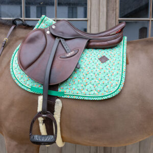 Saddle Pad Velvet Pied-de-Poule Show Jumping