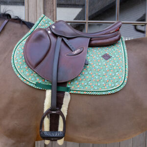 Saddle Pad Velvet Pied-de-Poule Show Jumping