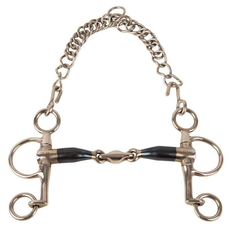 Velari Sweet Iron Short Pelham Double Jointed 1 Velari Sweet Iron Short Pelham Double Jointed